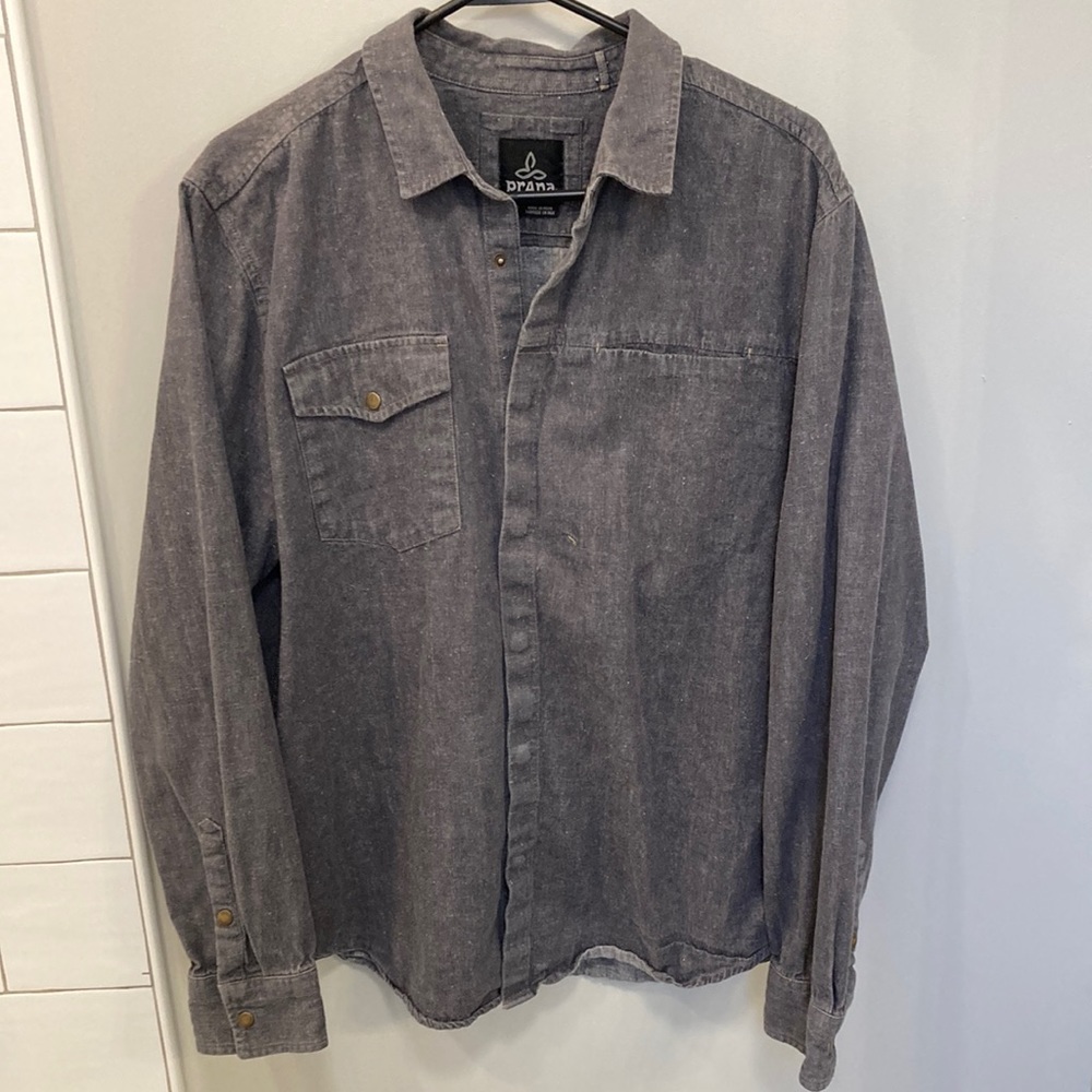 Prana Mens hemp button down shirt